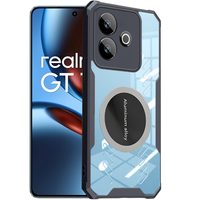 Case for Realme GT 7 / 7T, with magnetic sheet, transparent / black