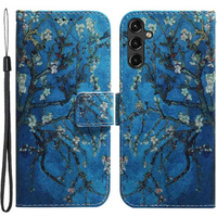 Flip case for Samsung Galaxy A14 4G/5G, Wallet, Sakura, blue