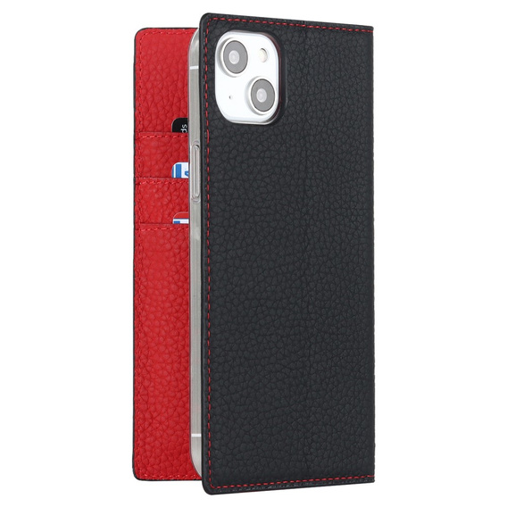 Flip case for iPhone 15, Litchi Skin Grain, black