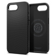 Spigen case for iPhone 16E, Liquid Air, black + 9H Tempered Glass