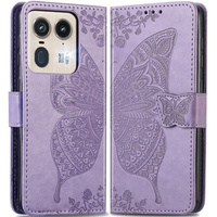 Flip case for Motorola Edge 50 Ultra, Butterfly, purple