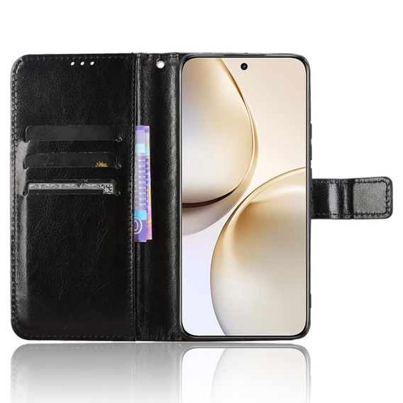 Flip case for Realme 14 Pro+ 5G, Crazy Horse Wallet, black