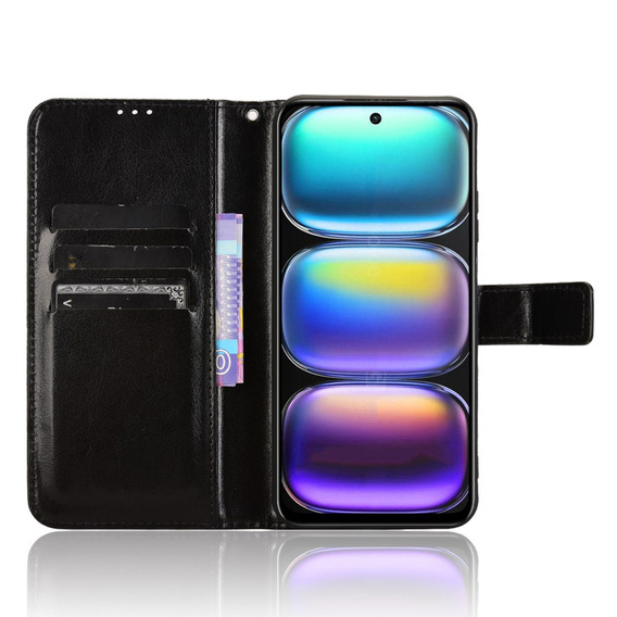 Flip case for Infinix Hot 50 4G, Crazy Horse Wallet, black
