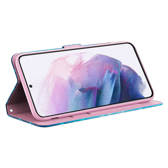 Flip case for Samsung Galaxy A14 4G/5G, Wallet Butterfly, blue