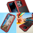 Case for iPhone 15, armoured, with integrated glass, red