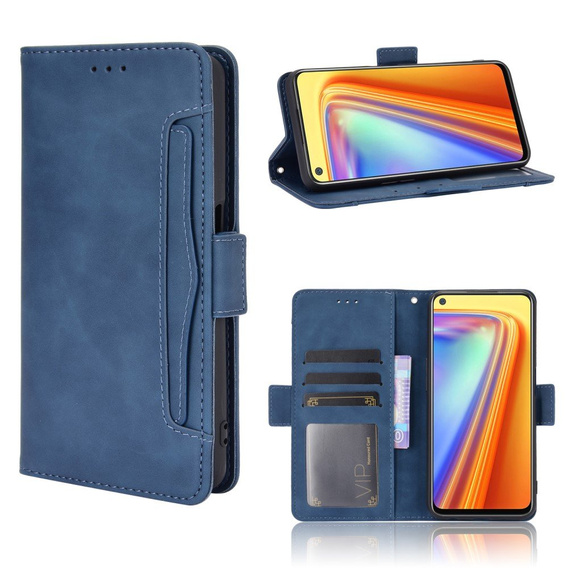 Flip case for Realme 7, Card Slot, blue
