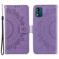 Flip case for Motorola Moto E13, Mandala Flower, purple