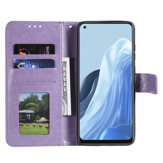 Flip case for Oppo Reno7 5G, Mandala, purple
