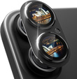 Camera glass for iPhone 16 / 16 Plus, black metal overlay ERBORD