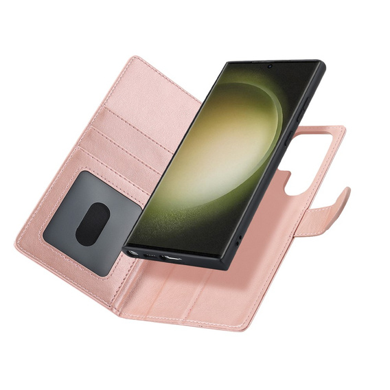 Flap case for Samsung Galaxy S23 Ultra, Wallet, for MagSafe, pink rose gold