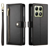 Flip case for Xiaomi 14T, Wallet Zipper Pocket, black