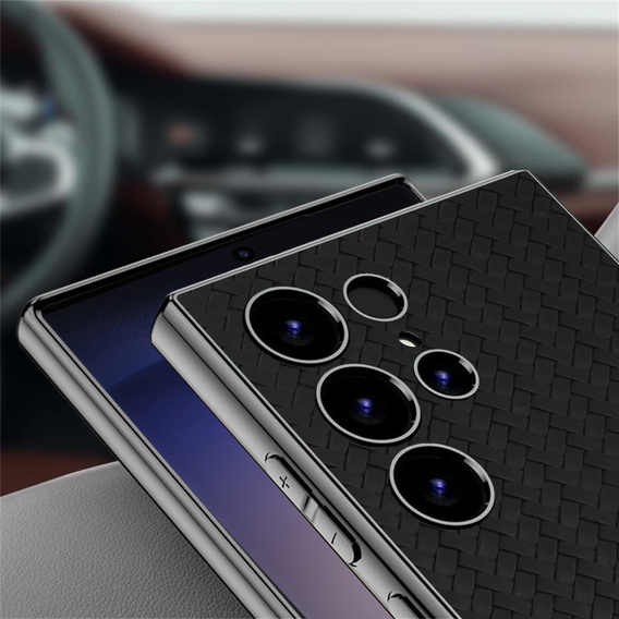 Case for Samsung Galaxy S23 Ultra, GKK Woven Leather, black