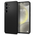 Spigen case for Samsung Galaxy S24, Liquid Air, black + 9H Tempered Glass