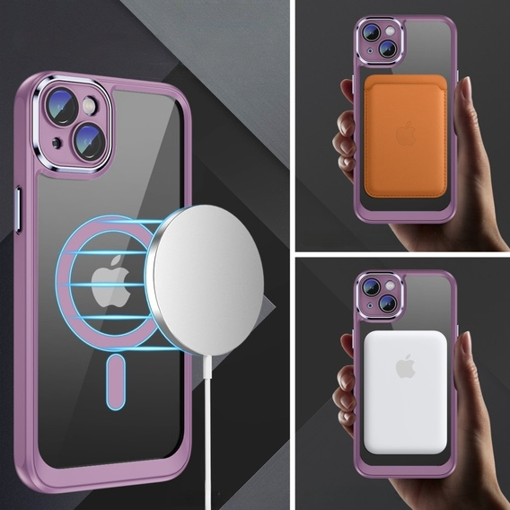 Case for iPhone 15 Plus, ERBORD Impact Guard, MagSafe, purple