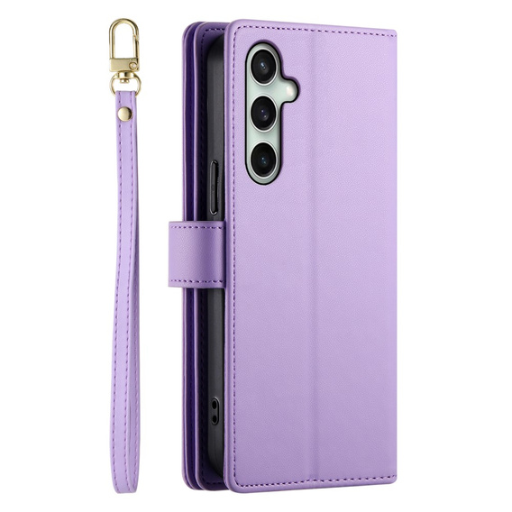 Flip case for Samsung Galaxy S24 FE, Wallet Zipper Pocket, purple