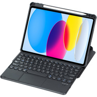Keyboard case for iPad 11" 2025 A16 (11 gen.) / iPad 10.9" 2022 (10 gen.), Rotary 360° Leather, black