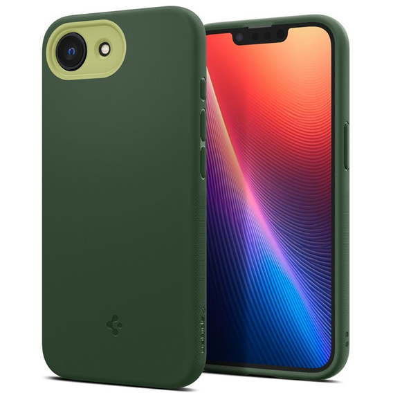 Spigen case for iPhone 16E, Nano Pop MagSafe, green + 9H tempered glass