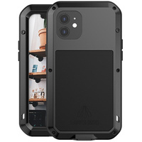 Love Mei Case for iPhone 12, armored with glass, black