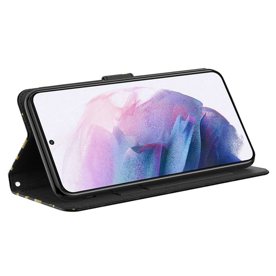 Flip case for Samsung Galaxy A14 4G/5G, Wallet Butterfly, gold