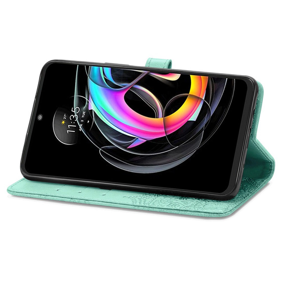 Flip case for Motorola Edge 20 Lite, Mandala, green