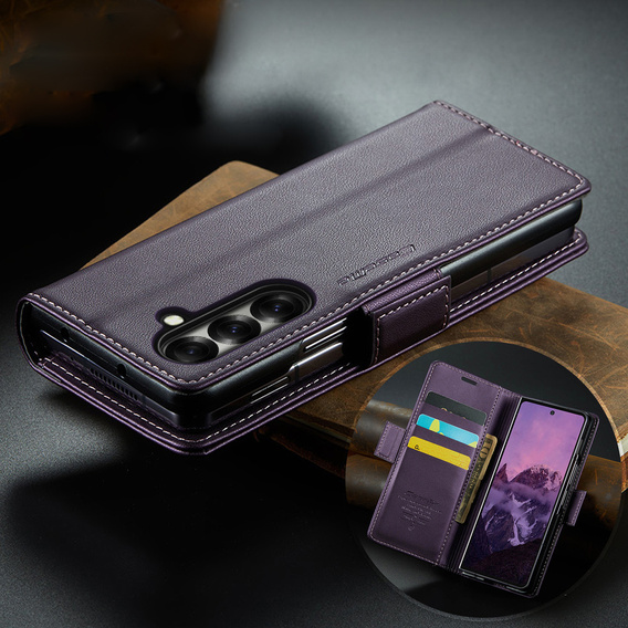 CASEME Litchi Wallet flip case for Samsung Galaxy Z Fold7 5G