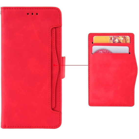 Flip case for Honor 90 Lite 5G, Card Slot, red