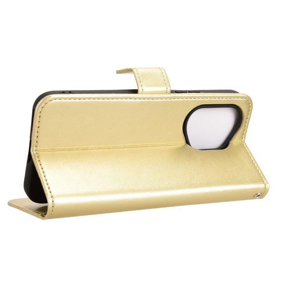 Flip case for Honor 400 5G, Crazy Horse Wallet, gold