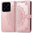 Flip case for Xiaomi 14T, Mandala, pink rose gold