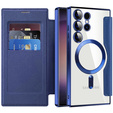 Flip case for Samsung Galaxy S24 Ultra, RFID Wallet MagSafe CamShield, dark blue