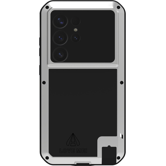 Love Mei Case for Samsung Galaxy S25 Ultra, armored with glass, grey