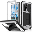 Armored case for Samsung Galaxy S22 Ultra, R-JUST CamShield Slide, silver