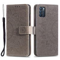 Flip case for Oppo Reno6 5G, Mandala, grey