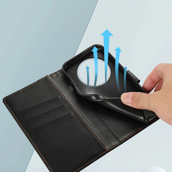 Case with flap for Realme 12 Pro 5G / 12 Pro+ 5G, Leather Line Wallet, black