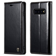 CASEME flip case for Samsung Galaxy S10+ Plus, Waxy Textublack, black