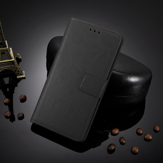 Flip case for Motorola Moto G56 5G, Crazy Horse Wallet, black