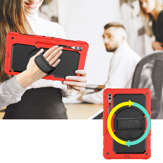 Case for Samsung Galaxy Tab S9 Ultra, Armor Protective, Red / Black