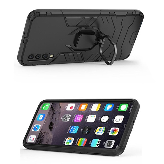 Case for Samsung Galaxy A50, Kickstand Ring, black