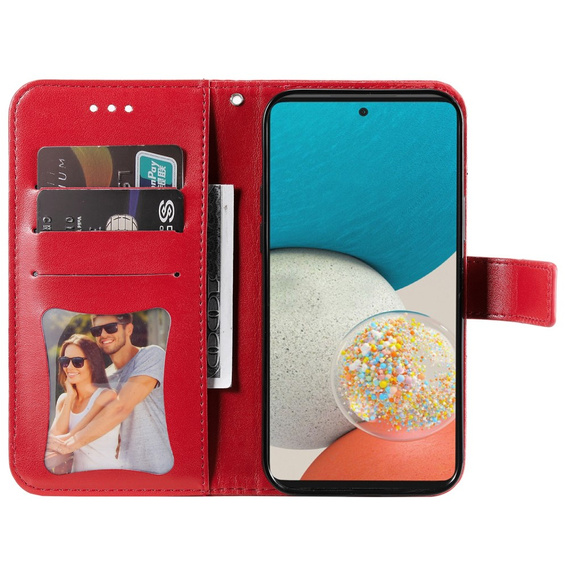 Flip case for Samsung Galaxy A53 5G, Mandala Flower, red