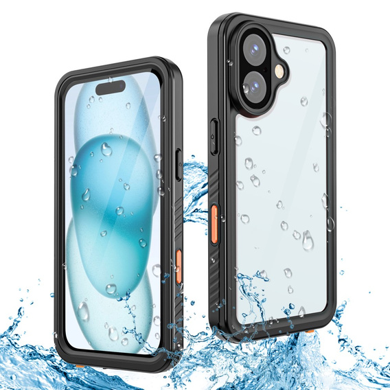 IP68 Waterproof Case for iPhone 16 Plus, black