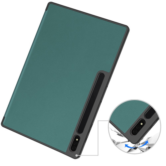 Case for Samsung Galaxy Tab S10 Ultra, Smartcase with stylus space, green