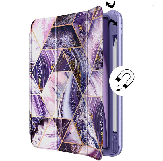 Case for iPad Air 4 10.9 2020 / iPad Pro 11 2020 / 2018, Suritch Full Body Marble, purple