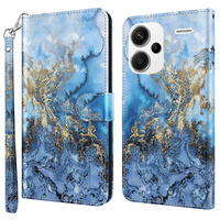Flip case for Xiaomi Redmi Note 13 Pro+, Wallet, Marble blue