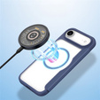 Dux Ducis case for iPhone Air, Skin X Pro, with flap, for MagSafe, navy blue