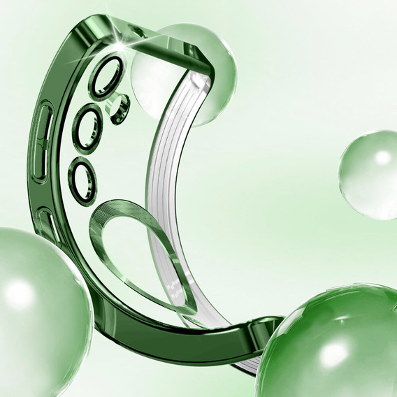 Case for Samsung Galaxy S24 FE, Electro MagSafe, green + Screen Glass