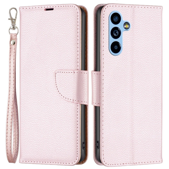Flip case for Samsung Galaxy A54 5G, Wallet Litchi Magnet, pink rose gold