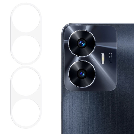 2x ERBORD tempered glass for camera to Realme C55, transparent