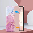 Case for Samsung Galaxy Tab S10 Lite / S10 FE / S9 FE, Smartcase Hybrid, with stylus space, Marble pink