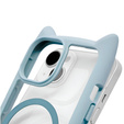 Case for iPhone 15, for MagSafe, Cute Cat, blue + Screen Glass