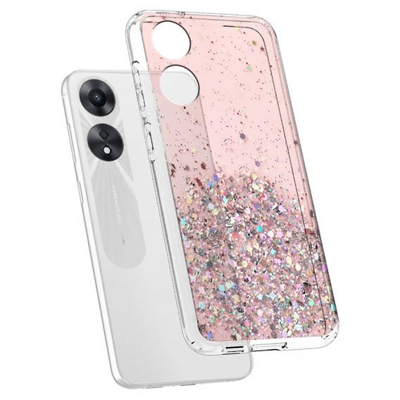 Case for Oppo A78 5G, Glittery, pink