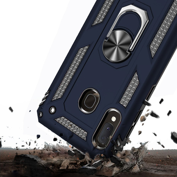 Armor Case for Samsung Galaxy A20E, Nox Case Ring, blue